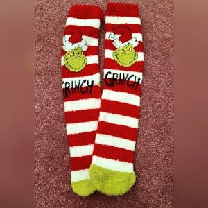 Disney Grinch fuzzy soft  crew socks